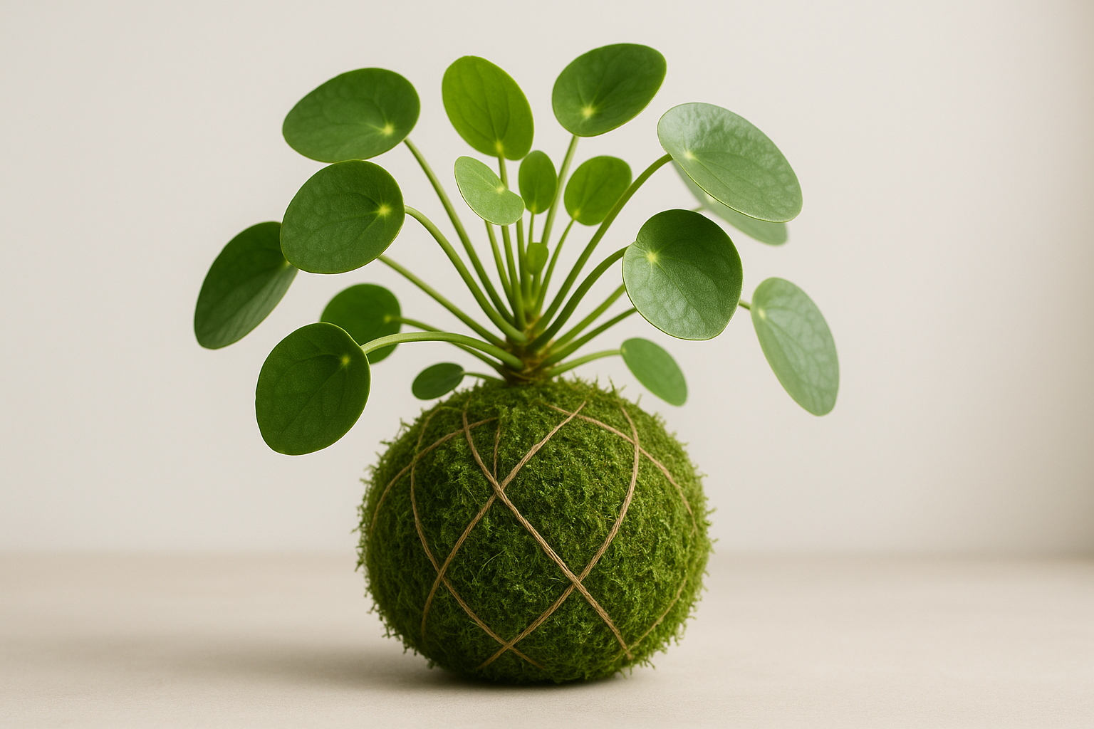 Coin plant kokedama